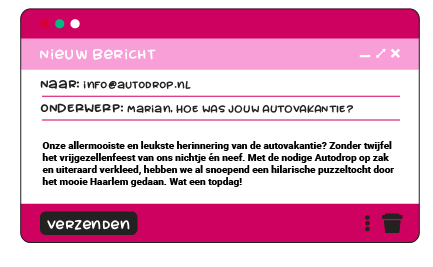  Bij Marian kwam de Autodrop uitdeelzak goed van pas!